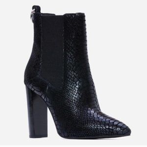 NWB - Paige Kingston Black Snake Heeled Boots